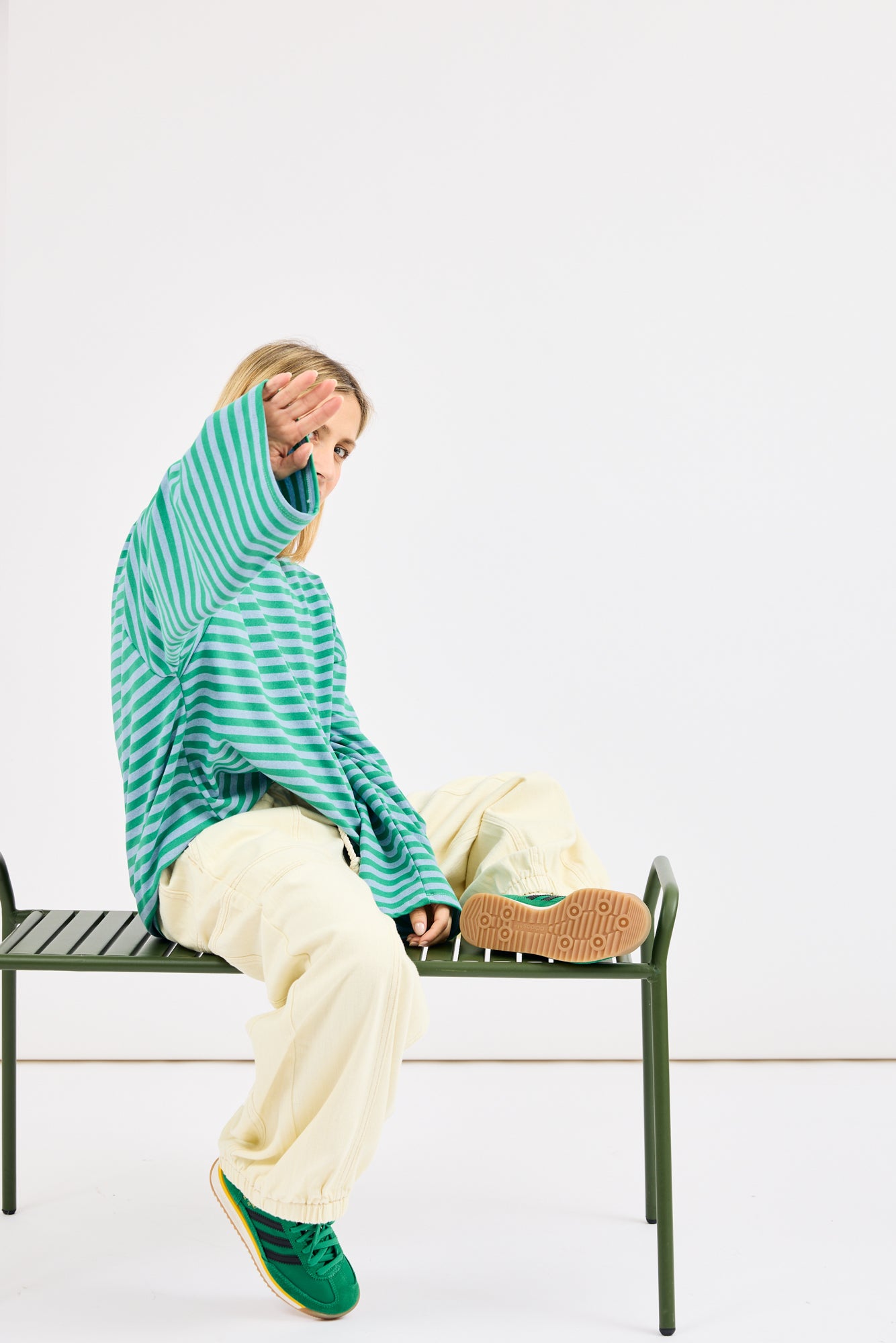 Maglia a Righe Verde LEA