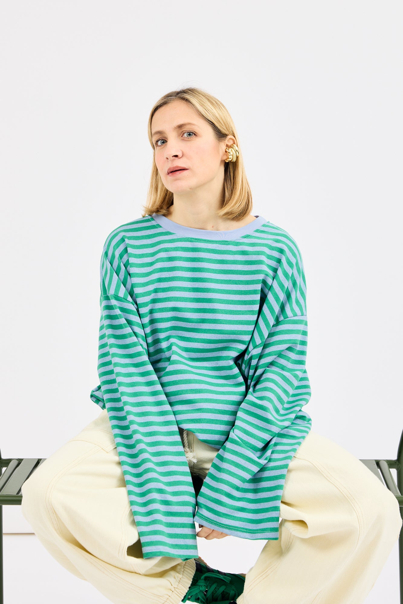 Maglia a Righe Verde LEA