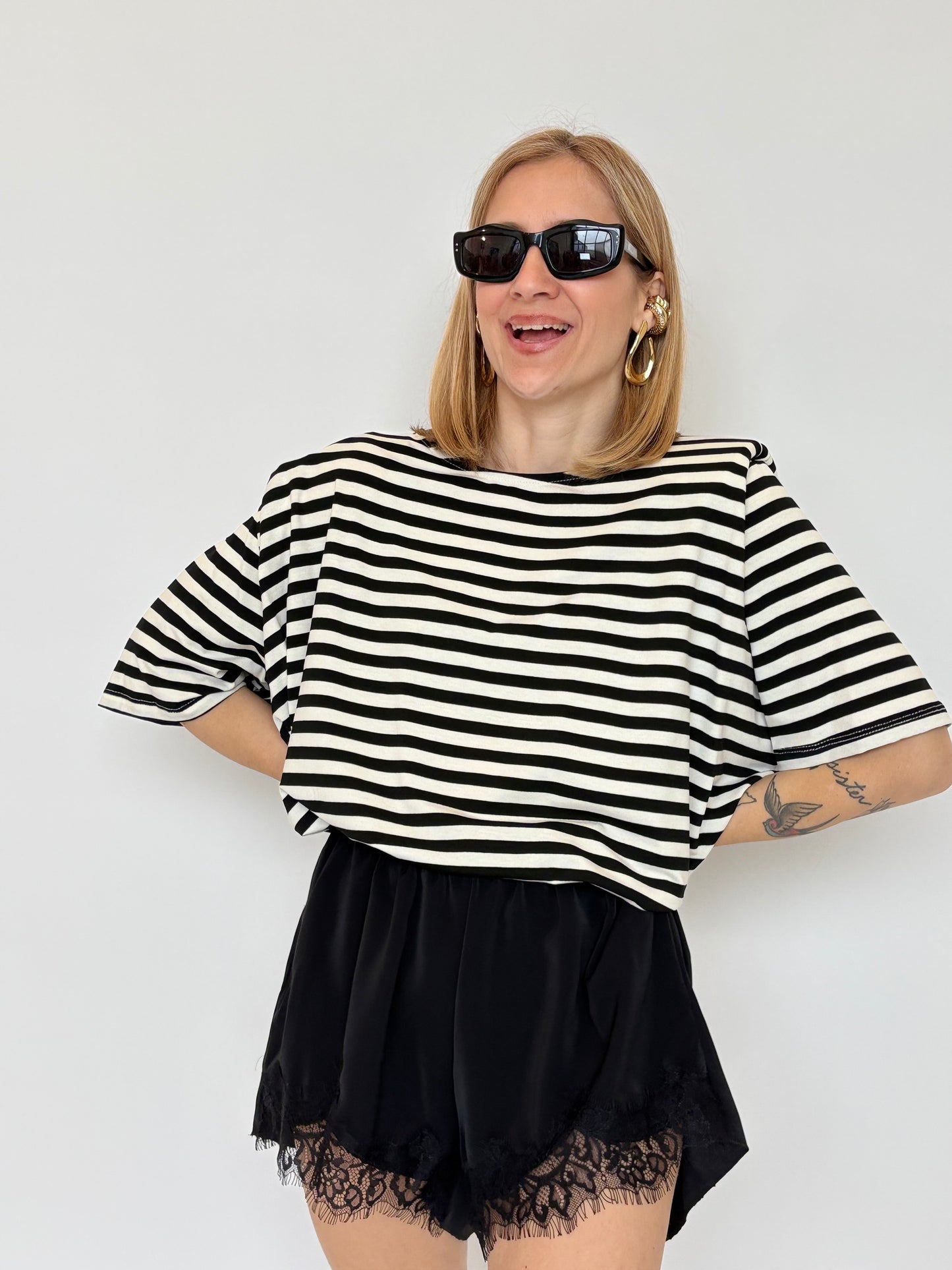 Maglia spalline a righe Dalia