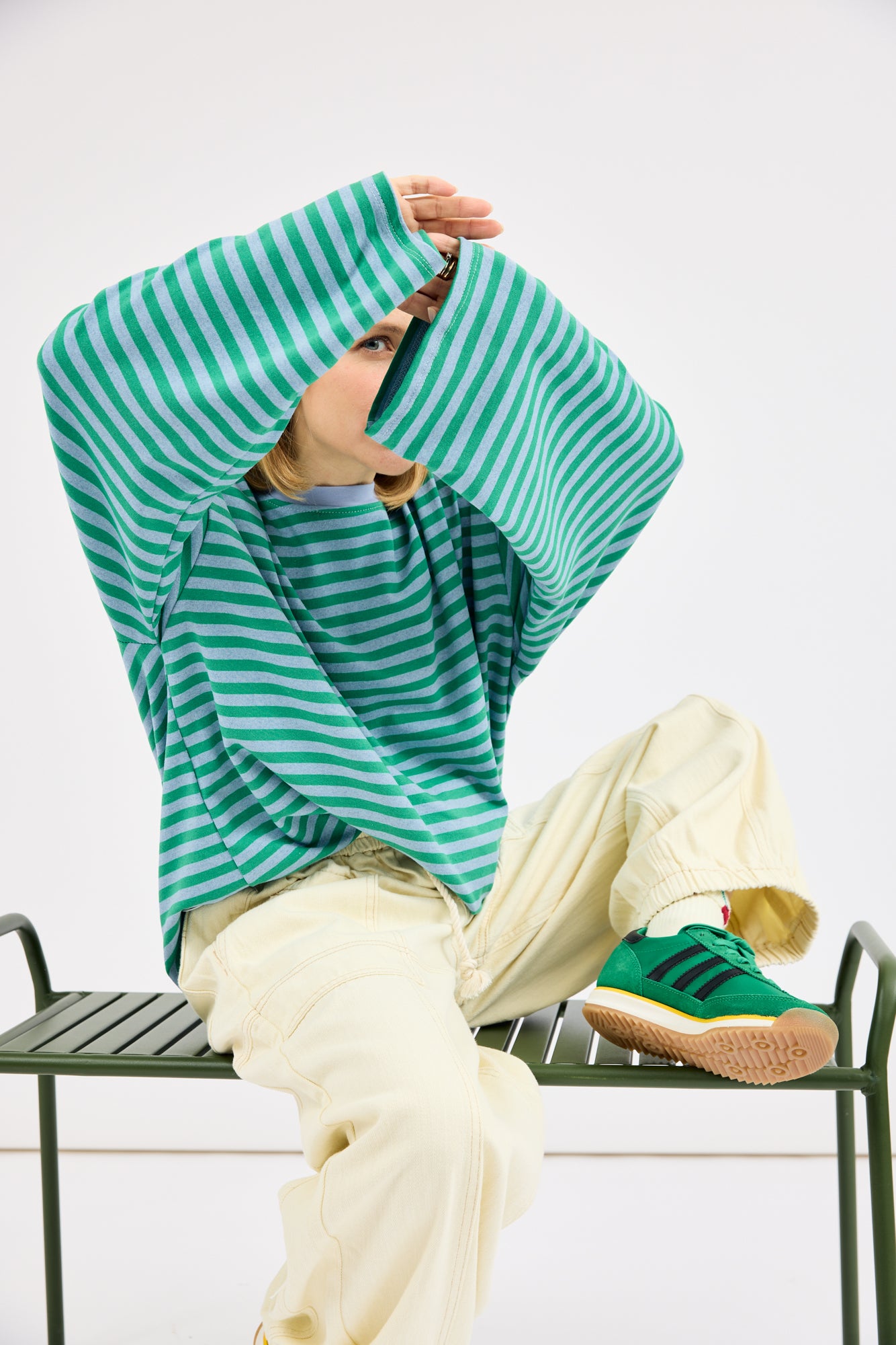 Maglia a Righe Verde LEA