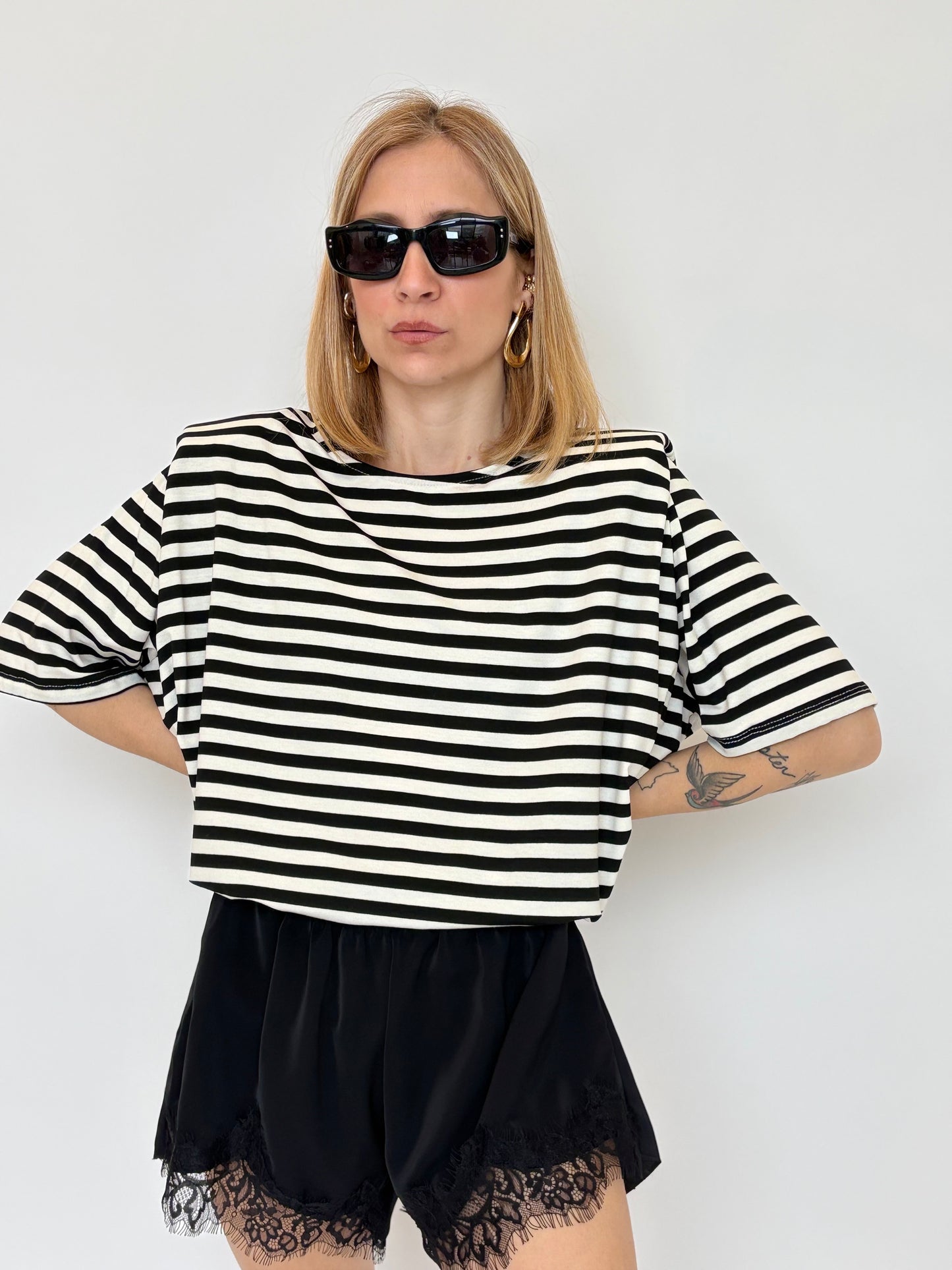 Maglia spalline a righe Dalia