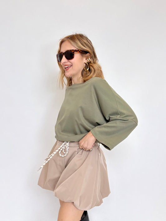 Maglia basica oversize Carla (VERDE)