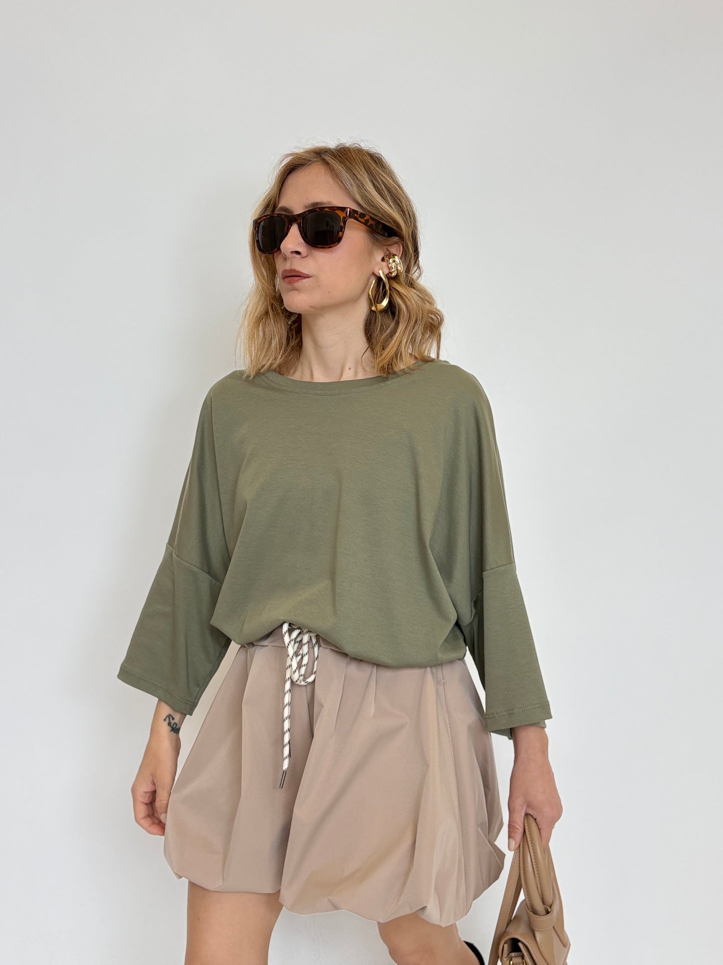 Maglia basica oversize Carla (VERDE)